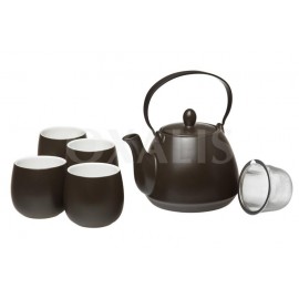 Sada keramická NIGRA kanvica + misa