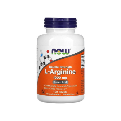 NOW FOODS L-arginín s dvojitou silou 1000 mg (L-arginín) 120 vegetariánskych tabliet