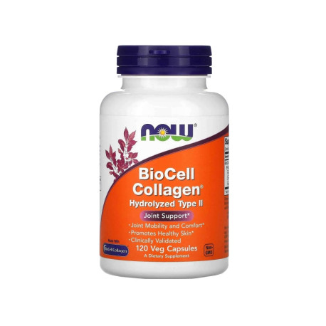 NOW FOODS BioCell Hydrolyzed Collagen Type II (Kabov Support) 120 kapsúl