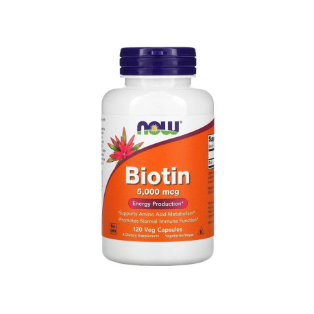 NOW FOODS Biotín 5000 mcg (Biotín) 120 vegetariánskych kapsúl