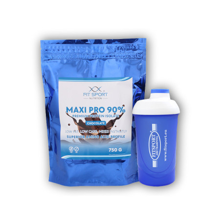 Maxi Pro 90% 750g + Fitsport Shaker - Čokoláda