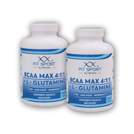 2x BCAA MAX 4:1:1 + L-glutamín 240 kapsúl