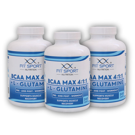 3x BCAA MAX 4:1:1 + L-glutamín 240 kapsúl