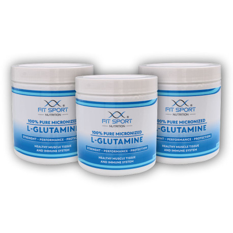 3x 100% čistý mikronizovaný L-glutamín 330g