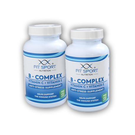 2x B-komplex + vitamín C + vitamín E 100 vegetariánskych kapsúl