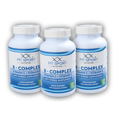 3x B-komplex + vitamín C + vitamín E 100 vegetariánskych kapsúl
