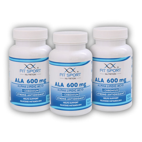 3x ALA 600mg kyselina alfa-lipoová + chróm 120 tabliet - kyselina alfa-lipoová