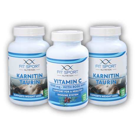 2x karnitín taurín 120cp + Vit C 120cps