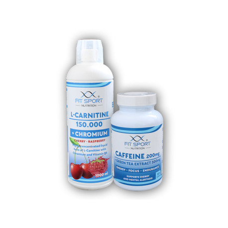 L-karnitín 150000+chróm 1000ml+kofeín 200mg+zelený čaj 300mg 120 kapsúl - citrónová limetka