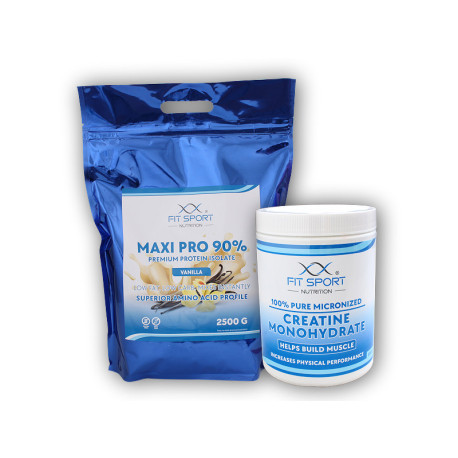 Maxi Pro 90% 2500g + Kreatín 550g ZADARMO - čokoláda