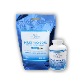 Maxi Pro 90% 2500g + BCAA 4:1:1 240cps - slaný karamel