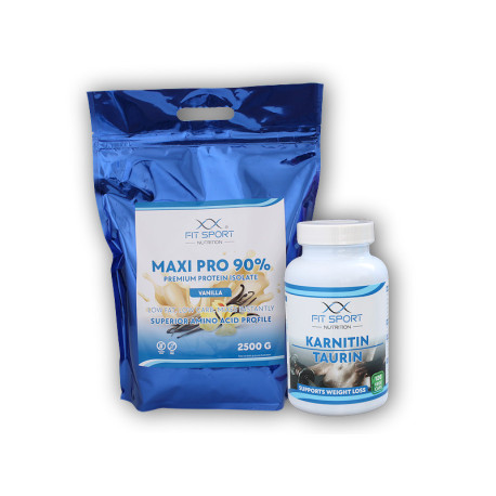 Maxi Pro 90% 2500g + Carnitine Taurine 120 vegetariánske kapsuly - vanilkové