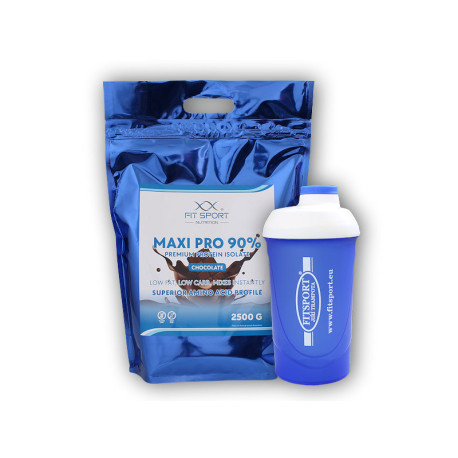 Maxi Pro 90% 2500g + Fitsport šejker - vanilkový