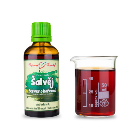 Šalvia červenokorenná kvapky (tinktúra) 50 ml