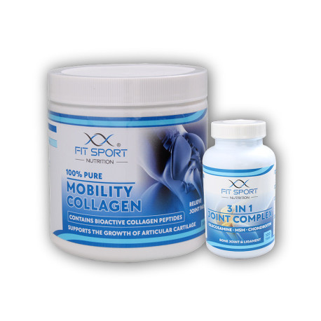 100% Pure Mobility Kolagén 300g SOLUGEL + 3 v 1 Kĺbový komplex 120 tabliet