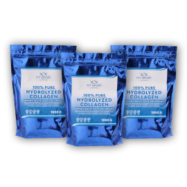 3x 100% čistý hydrolyzovaný kolagén 1000g + hydrolyzovaný kolagén