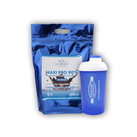 Maxi Pro 90% 2500g + Fitsport šejker - jahodový