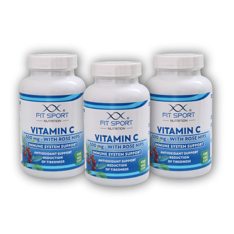 3x vitamín C 500 mg s šípkami 130 kapsulami