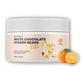 KIDS White Chocolate Vitamin Bears 120g (60 k) - pomaranč