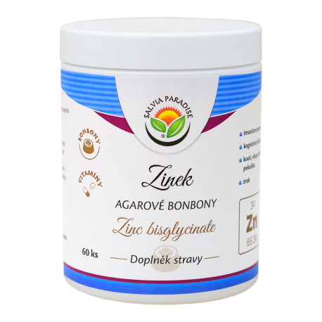 Zinok – Cukríky z bisglycínátu zinočnatého agaru 60 kusov