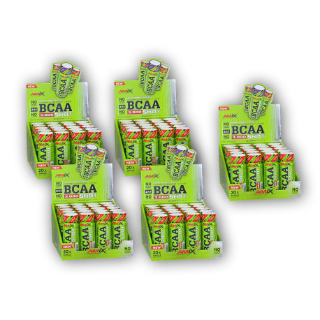 4x BCAA 3000 2:1:1 Shot 20x60ml + 1xZDARMA - Bobule