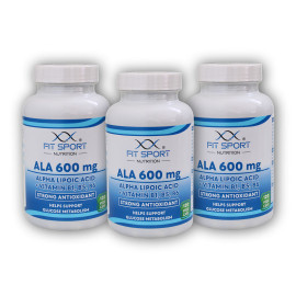 3x ALA 600mg alfa lipoovej kyseliny + vitamín B1,B5,B6 120 zeleninových kapsúľ
