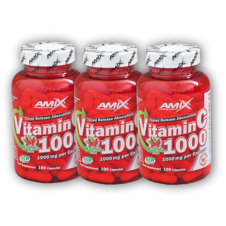 3x vitamín C 1000mg + šípky 100 cps