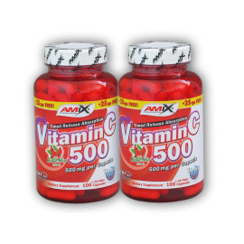 2x vitamín C 500mg + šípky 125 kapsúl