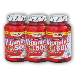 3x vitamín C 500mg + šípky 125 kapsúl