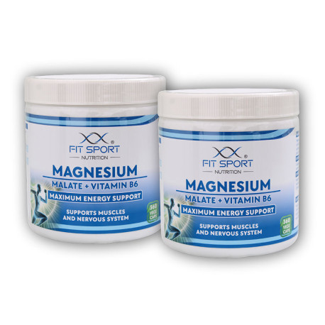 2x magnézičný malát + vitamín B6 360 vegetariánové kapsuly - Energy Magnesium