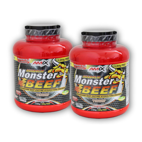 2x Anabolic Monster BEEF 90% proteín 2200g - jahodový banán