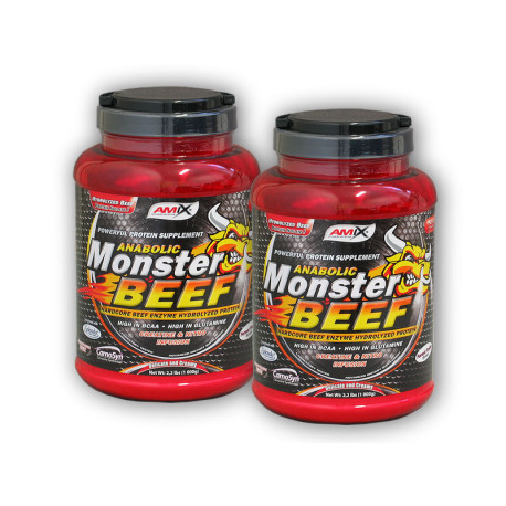 2x Anabolic Monster BEEF 90% proteín 1000g - jahoda banán