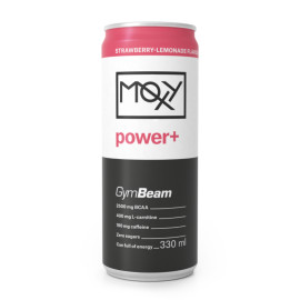 MOXY power+ Energetický nápoj 330 ml - GymBeam - jahodová limonáda
