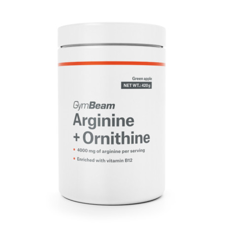 Arginín + Ornitín - GymBeam - zelené jablko - 420 g