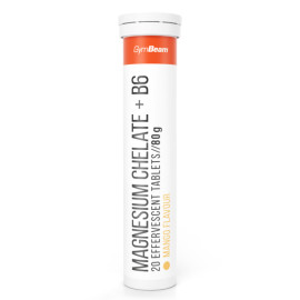 Magnézium chelát + B6 šumivý - GymBeam - svieže mango - 20 tab.