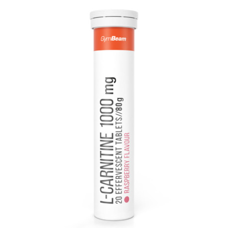 L-karnitín 1000 mg šumivý - GymBeam - malina - 20 tab.
