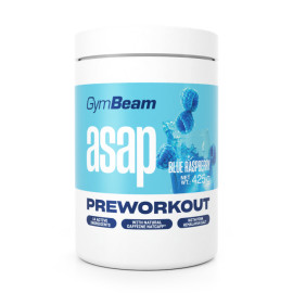 ASAP Pre-Workout - GymBeam - modrá malina - 425 g