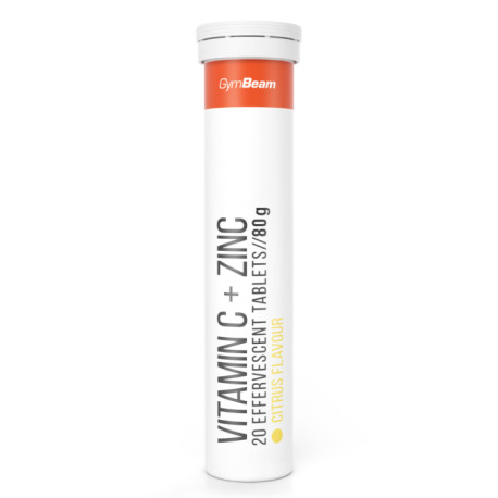 Vitamin C + Zinok šumivý - GymBeam - citrusové ovocie - 20 tab.