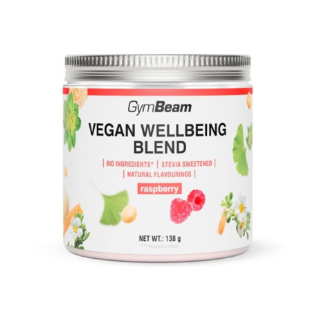 Vegan Wellbeing Blend - GymBeam - malina - 138 g