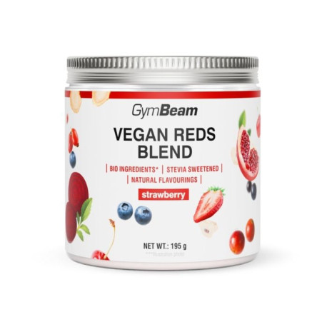 Vegan Reds Blend - GymBeam - jahoda - 195 g