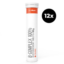 B-Komplex 100 % šumivý - GymBeam - pomaranč - 12 x 20 tab