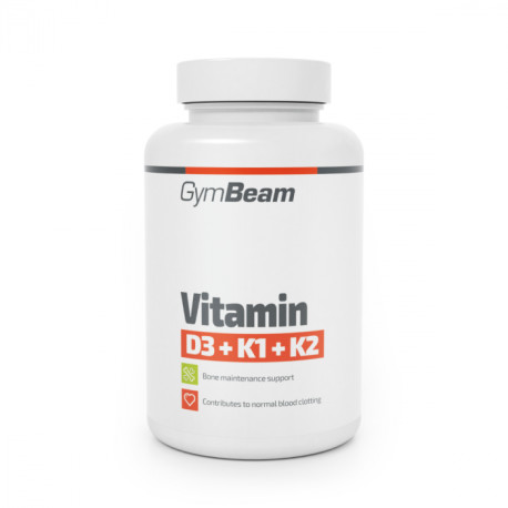 Vitamín D3+K1+K2 - GymBeam - bez príchute - 60 kaps.