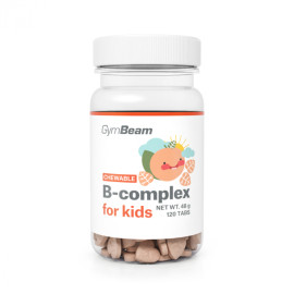 B-komplex, tablety na cmúľanie pre deti - GymBeam - marhuľa - 120 tab.