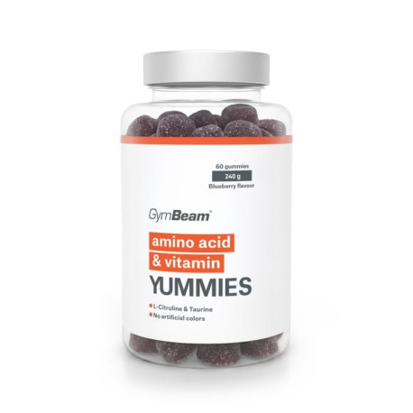 Aminokyselinové a vitamínové želé cukríky - GymBeam - čučoriedka - 240 g