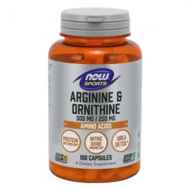 Arginín & Ornitín 500 mg / 250 mg - NOW Foods, 100cps