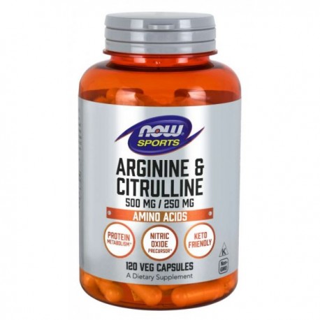 Arginín & Citrulín 500 mg / 250 mg - NOW Foods, 120cps