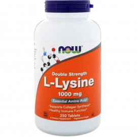 NOW FOODS L-Lysine Double Strength, 1000 mg, 250 tabliet Vegan kaps
