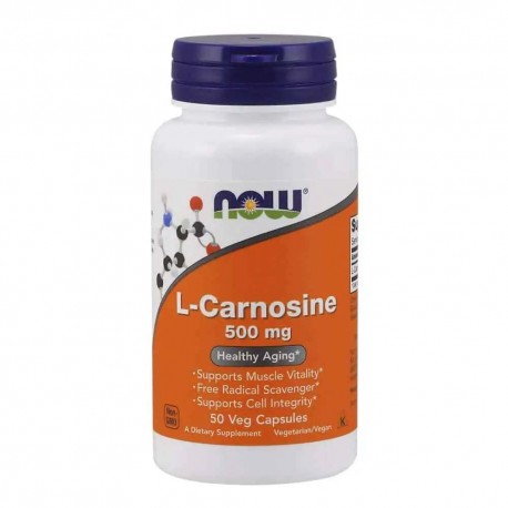 NOW L-Carnosine L-Karnozín, 500 mg, 50 kapsúľ