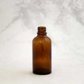 Hnedá sklenená fľaša - 50ml, vnútorný priemer 18 mm