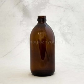 Hnedá sklenená fľaša - 500ml, vnútorný priemer 28 mm